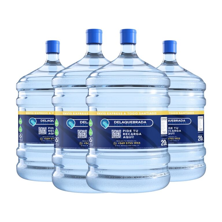 4 recargas de agua purificada en bidones de 20 litros